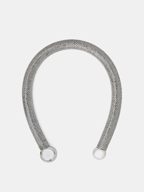 Silver Pixel tube necklace