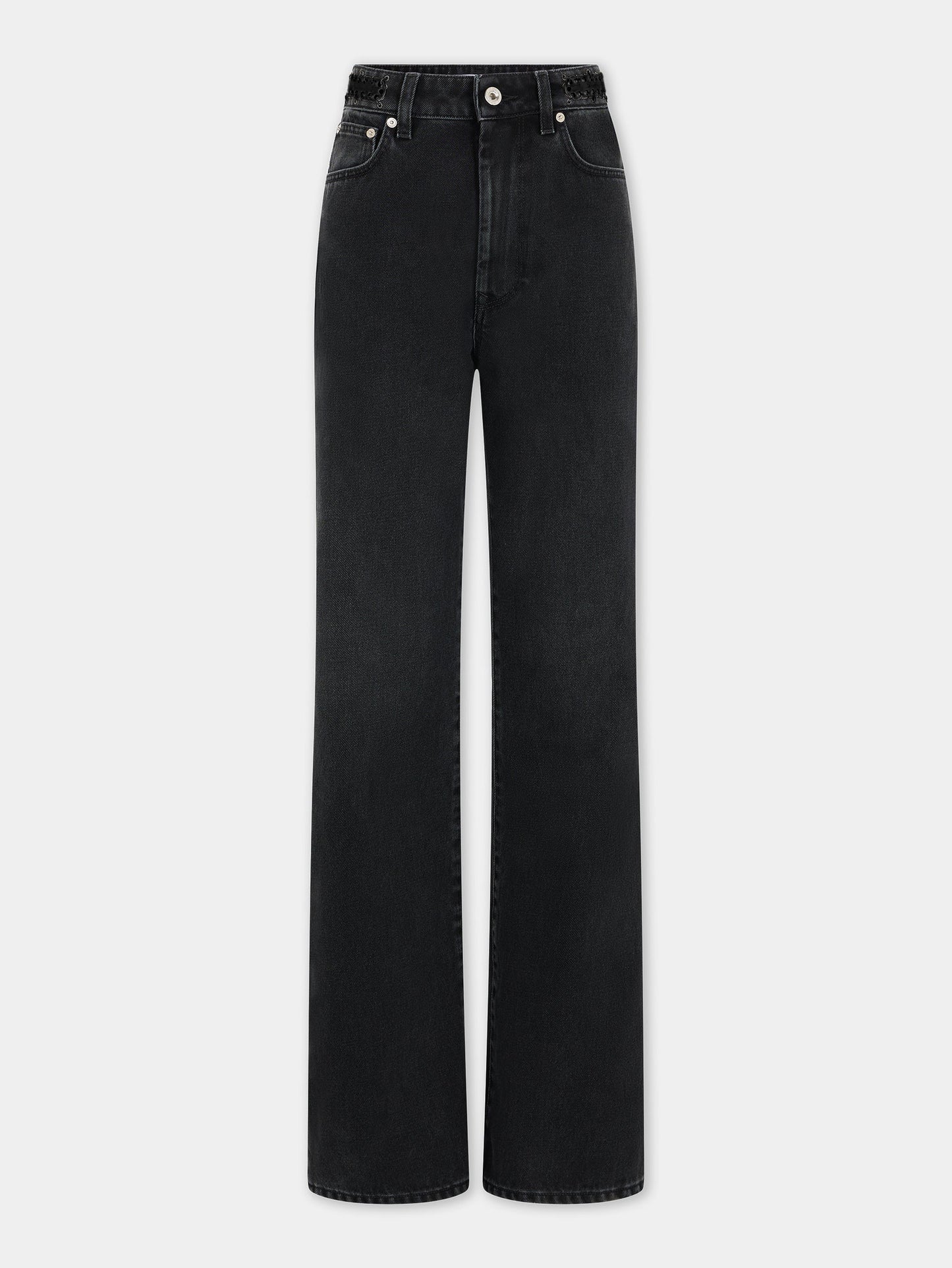 Signature black jeans with tone-on-tone 1969 discs