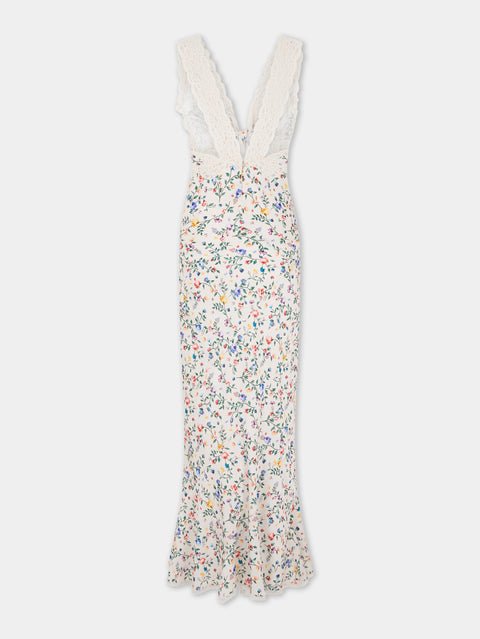 LONG floral printed CREAM dress