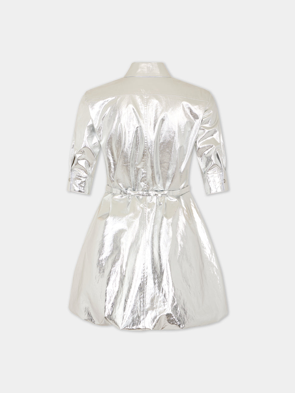 Mini metallic dress with pockets