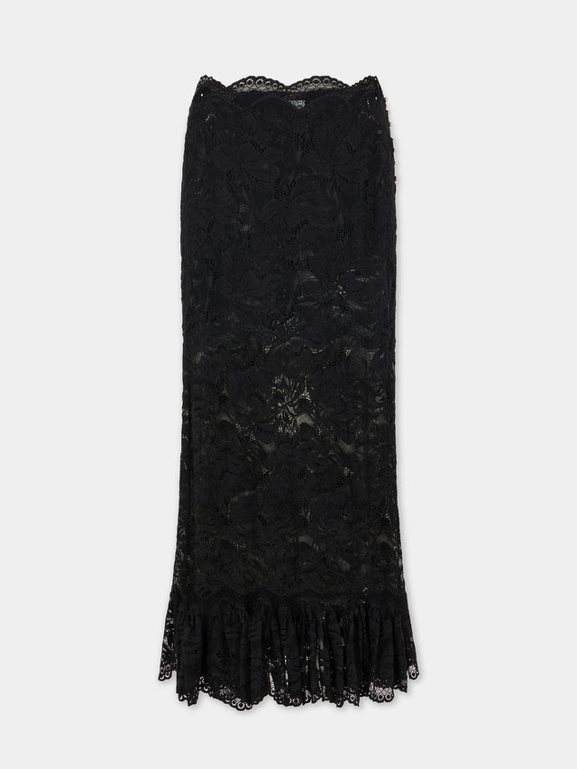 Maxi lace black skirt
