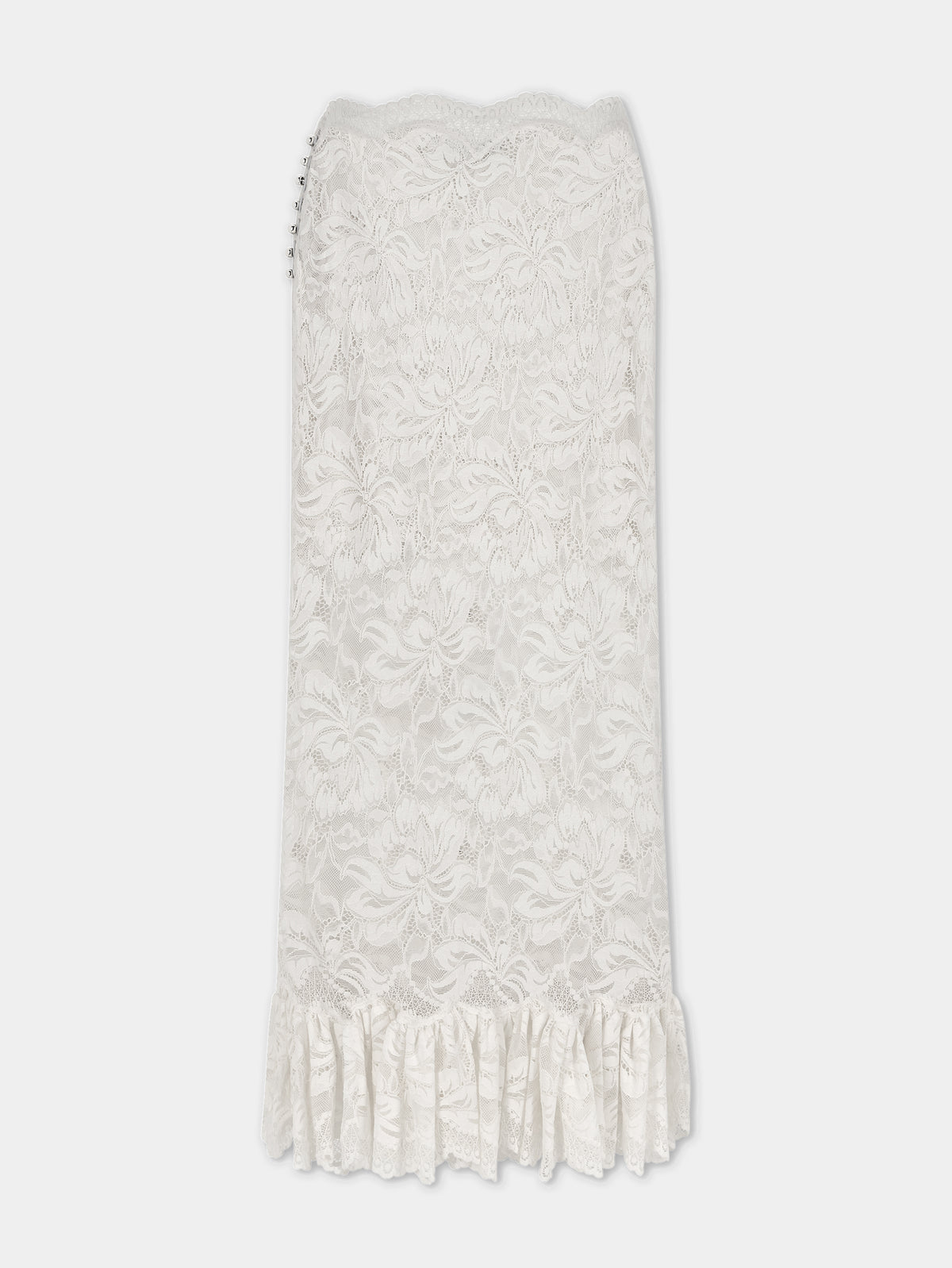 Maxi stretch lace ivory skirt