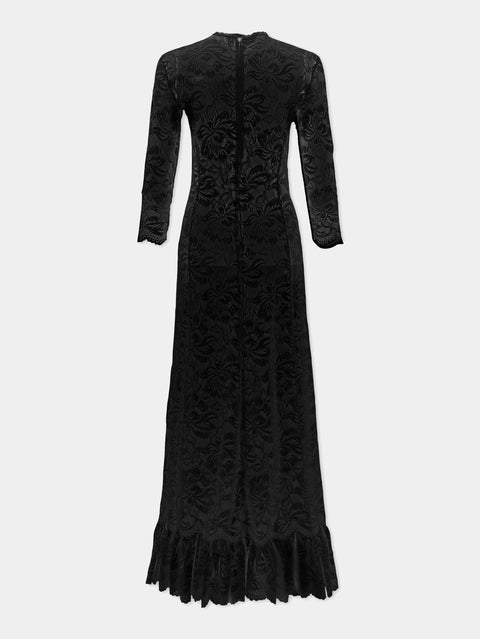 Long black lace dress
