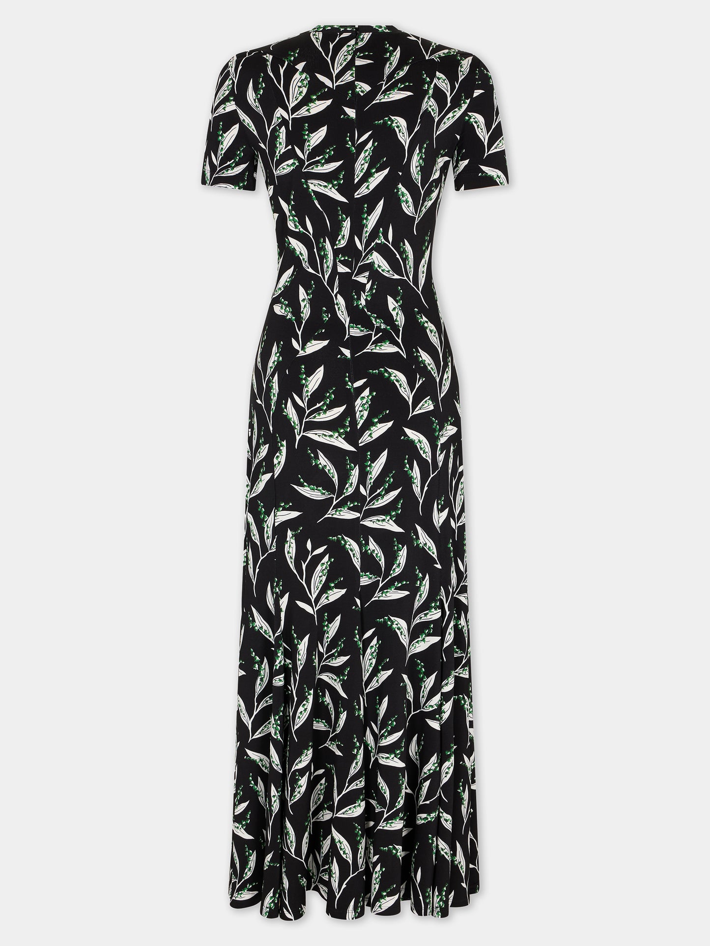 Long black printed dress