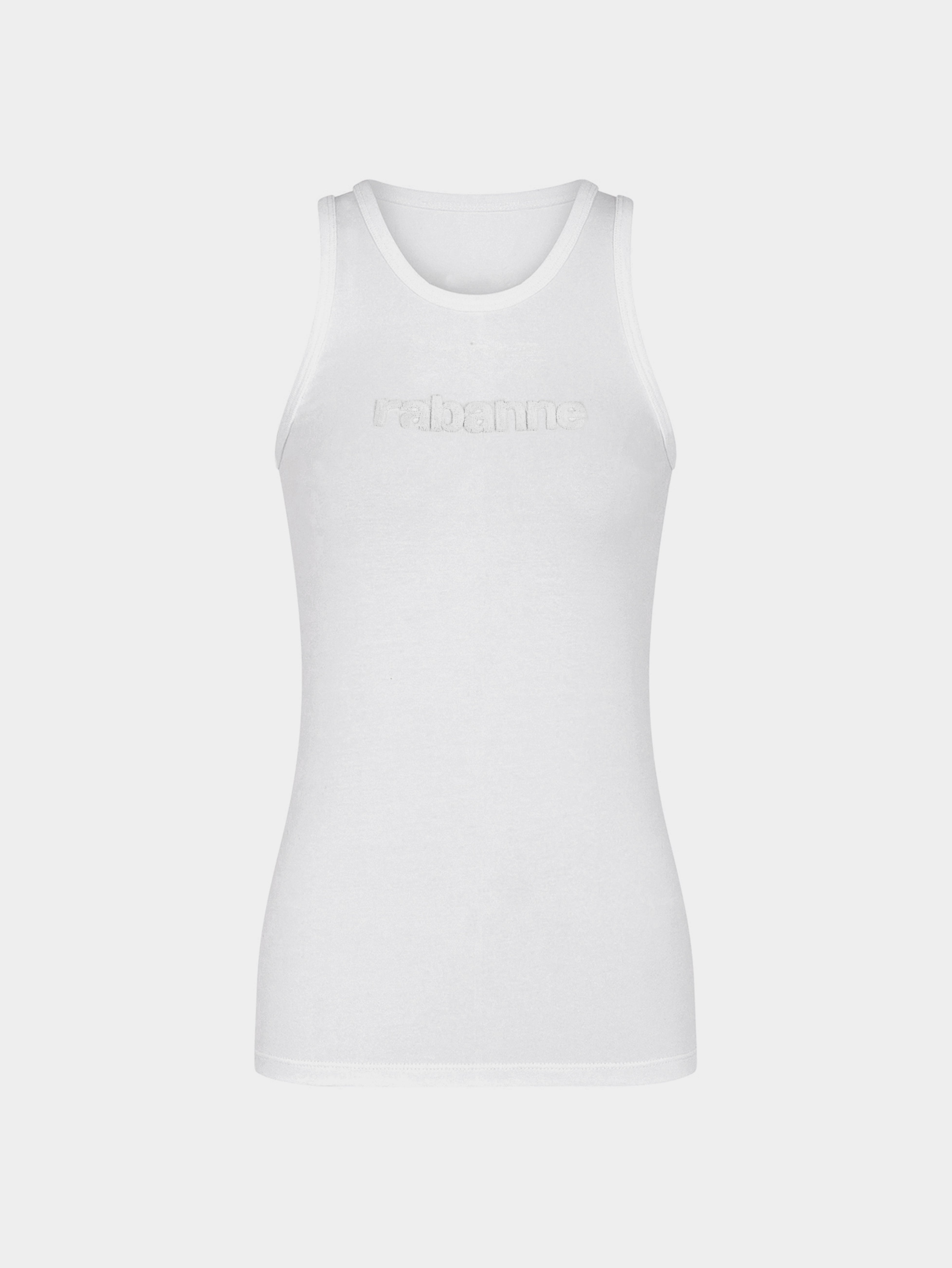 White logo tank top Rabanne