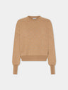 CAMEL CRYSTAL-EMBELLISHED SWEATER IN WOOL