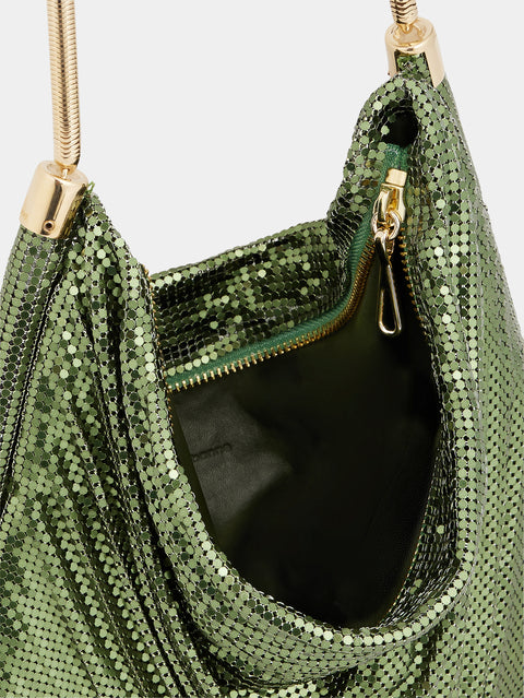 Emerald chainmail pocket bag