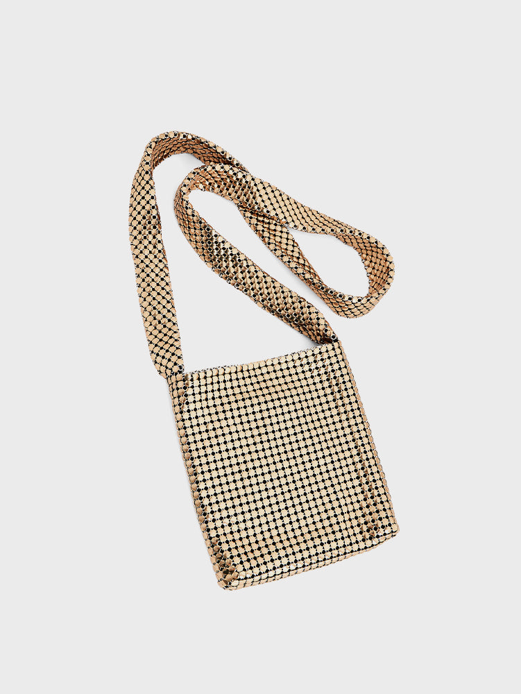GOLD CROSSBODY PIXEL BAG