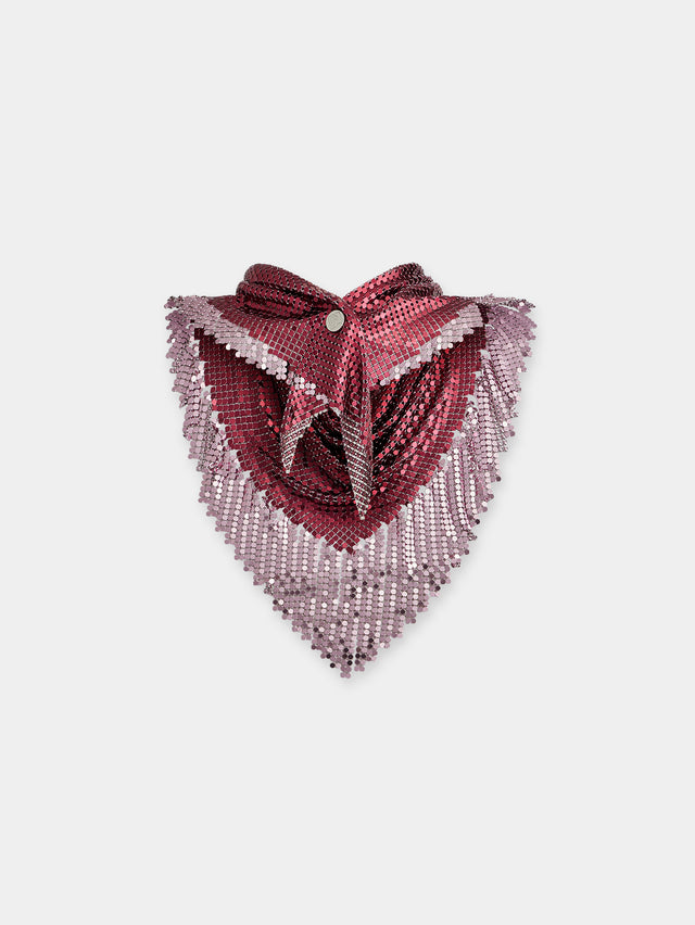 Ruby chainmail scarf with fringes