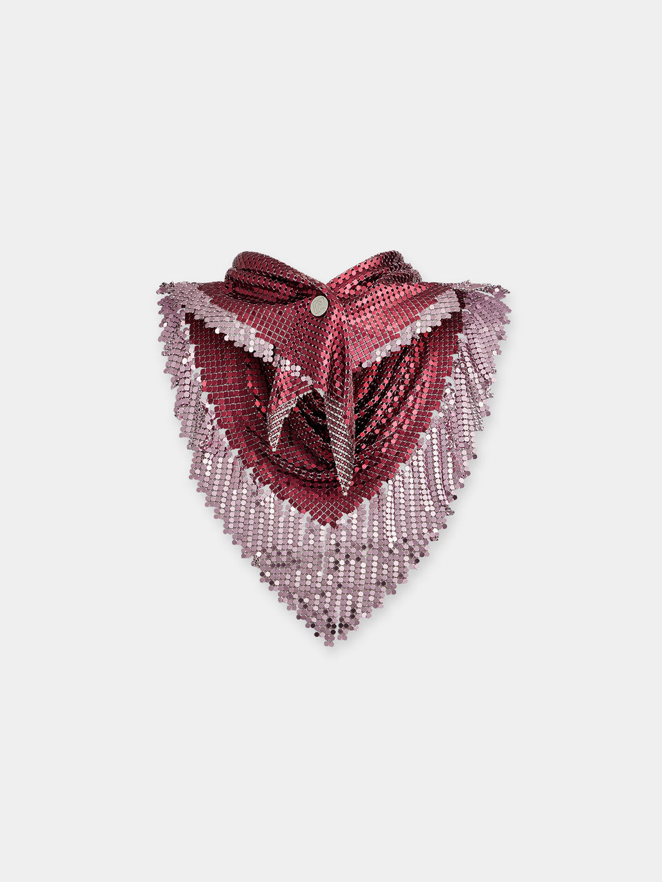 Ruby chainmail scarf with fringes