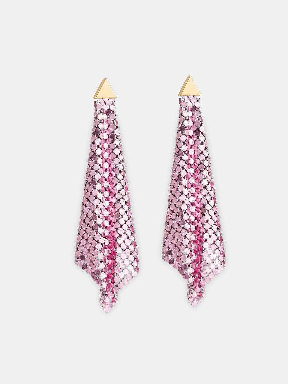 Pink chainmail earrings