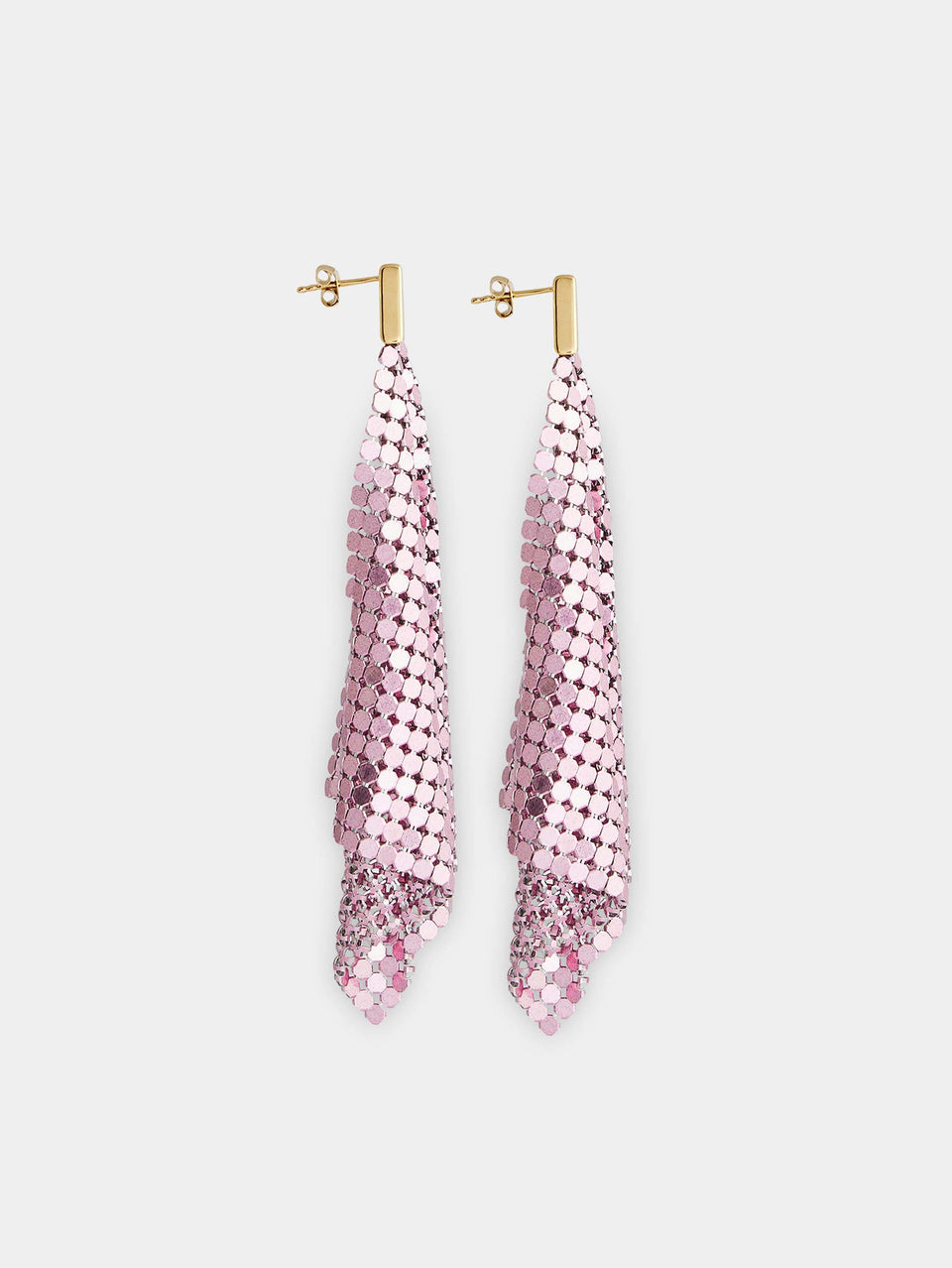 Pink chainmail earrings