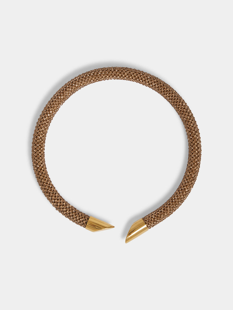 Gold Pixel necklace in micro crystals