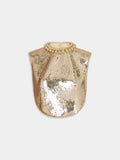 Crop top à sequins dorés