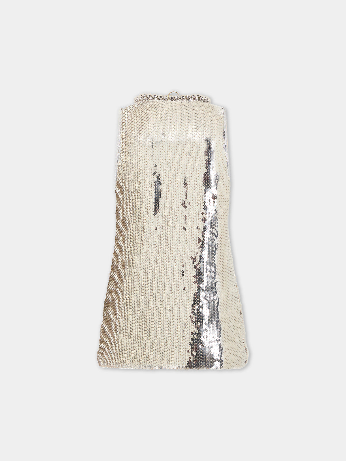 Débardeur à décolleté rond sequins argent