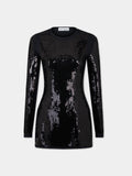 Mini sequined black dress