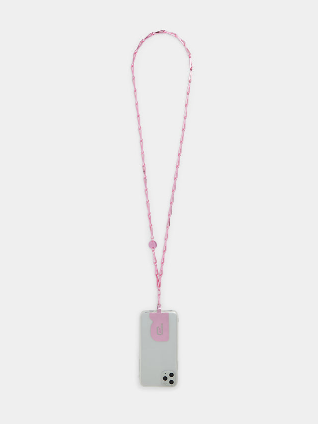 Metallic Pink crossbody phone chain