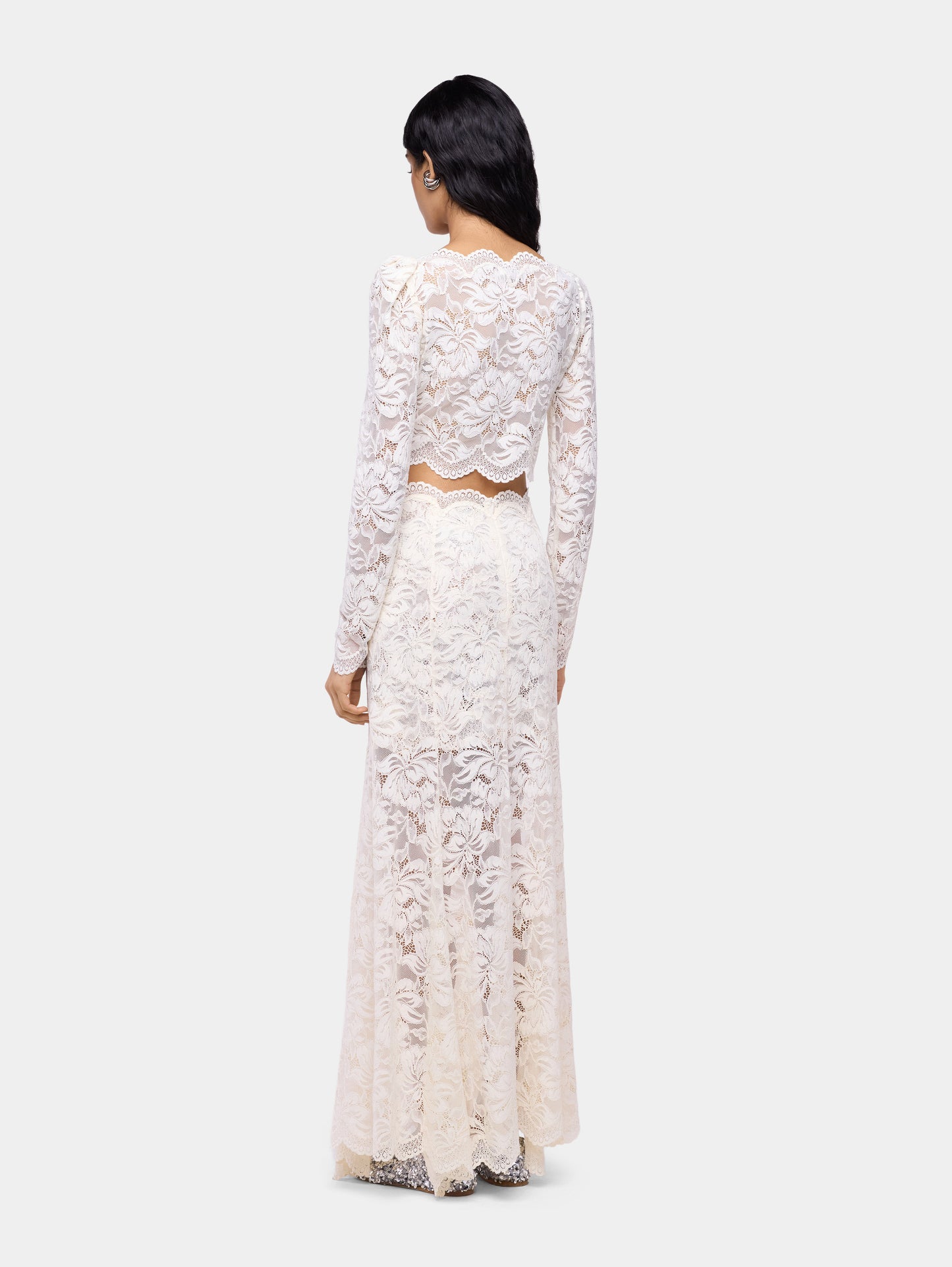 Ivory crop top in lace Rabanne Ivory crop top in lace Rabanne