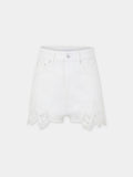Shorts in denim with embroidery details