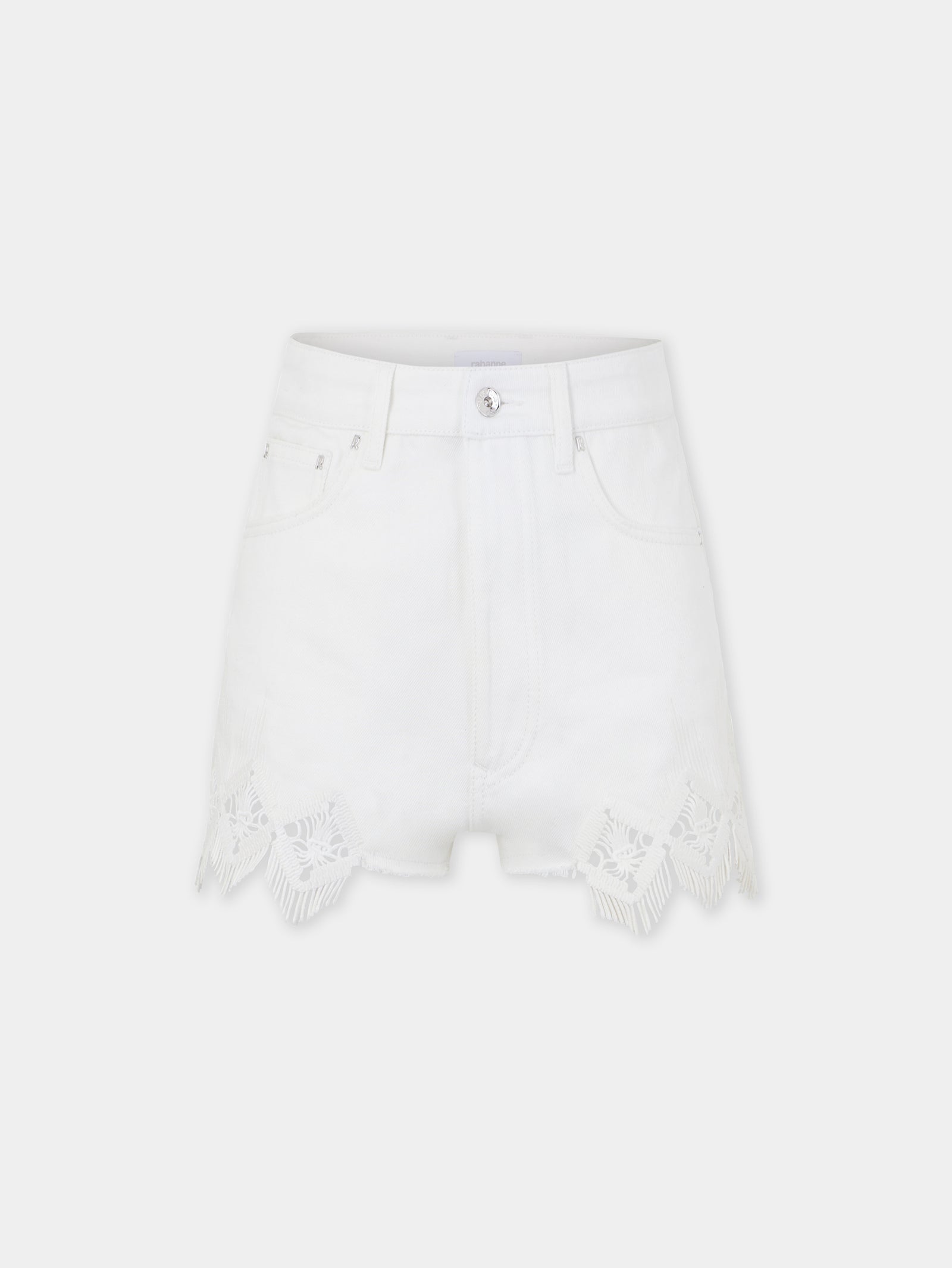 Shorts in denim with embroidery details position 1 - Image 1