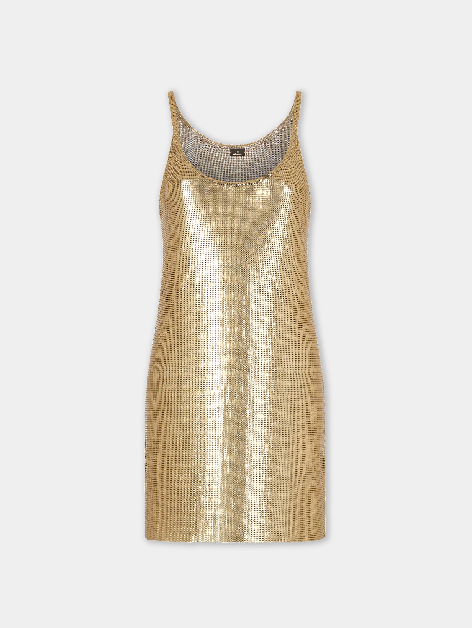 Mini tank top dress in mesh gold position 1 - Image 1