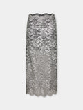 Silver midi skirt in lace