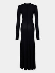 Second-skin long dress in jersey position 6