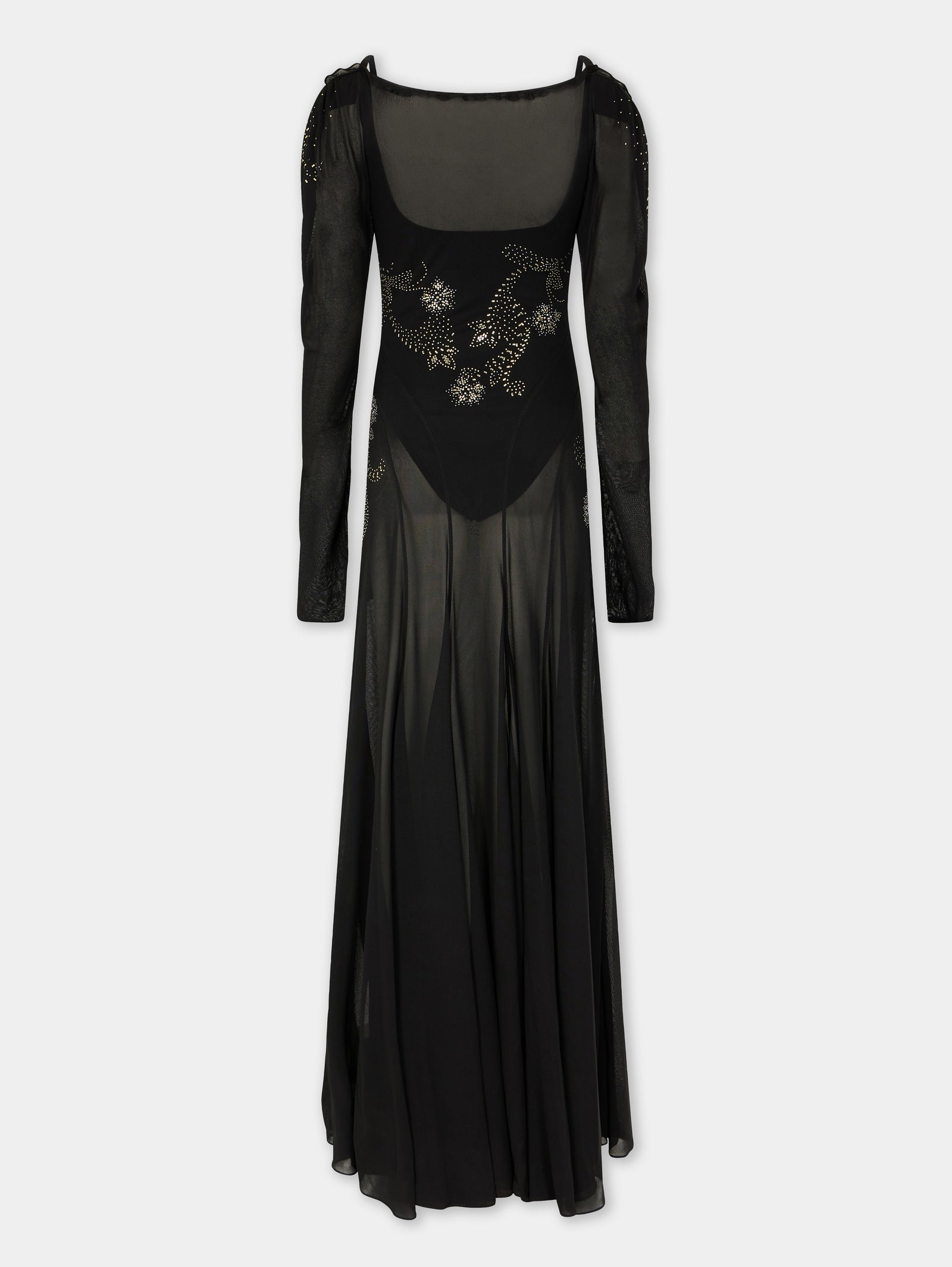 Long dress in jersey black position 2 - Image 2