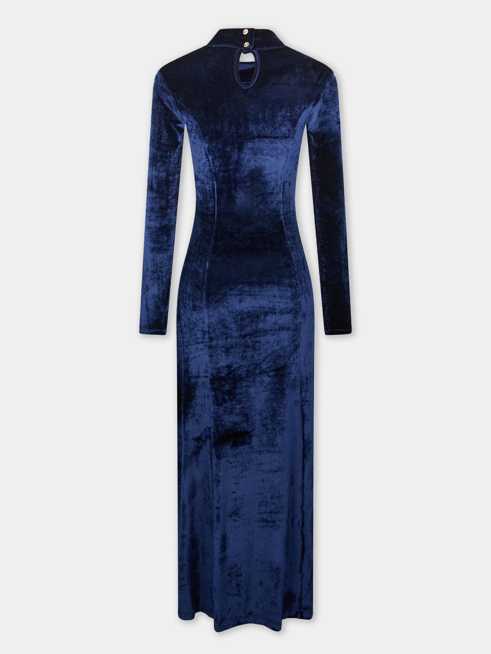 Draped midi dress in velvet position 2 - Image 2
