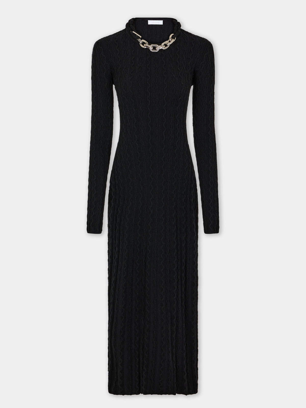 Black long dress in wool position 1 - Image 1