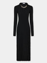 Black long dress in wool