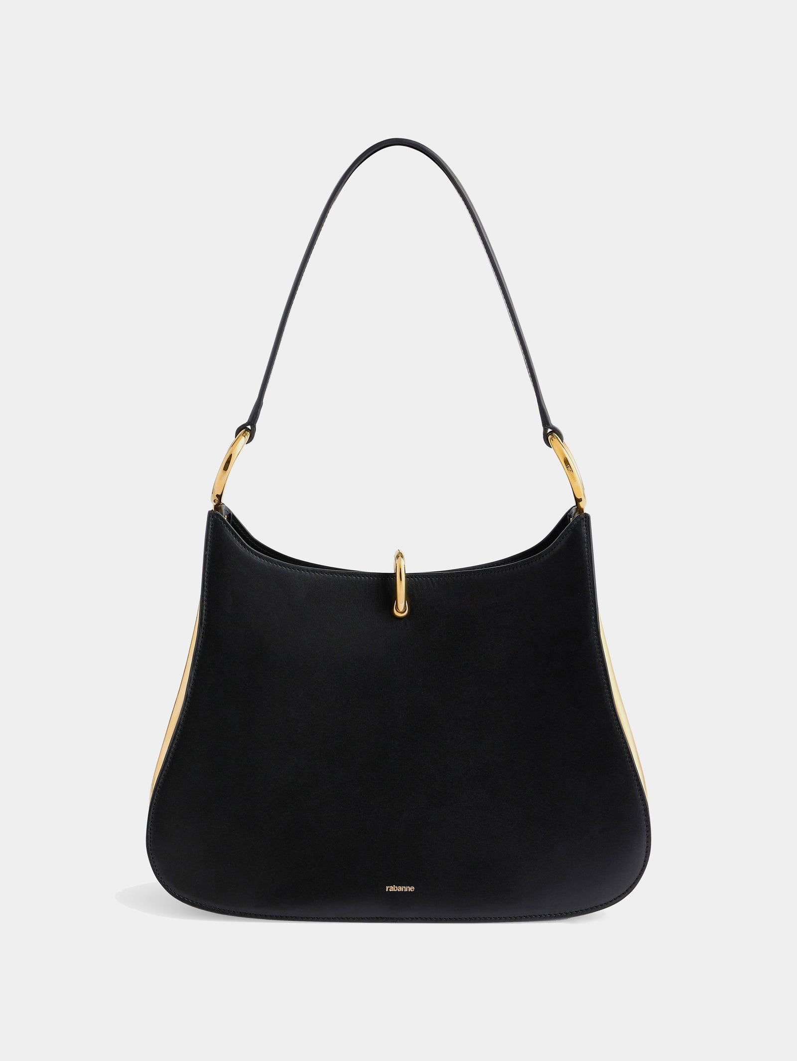 Large ring leather bag black position 1 - Image 1