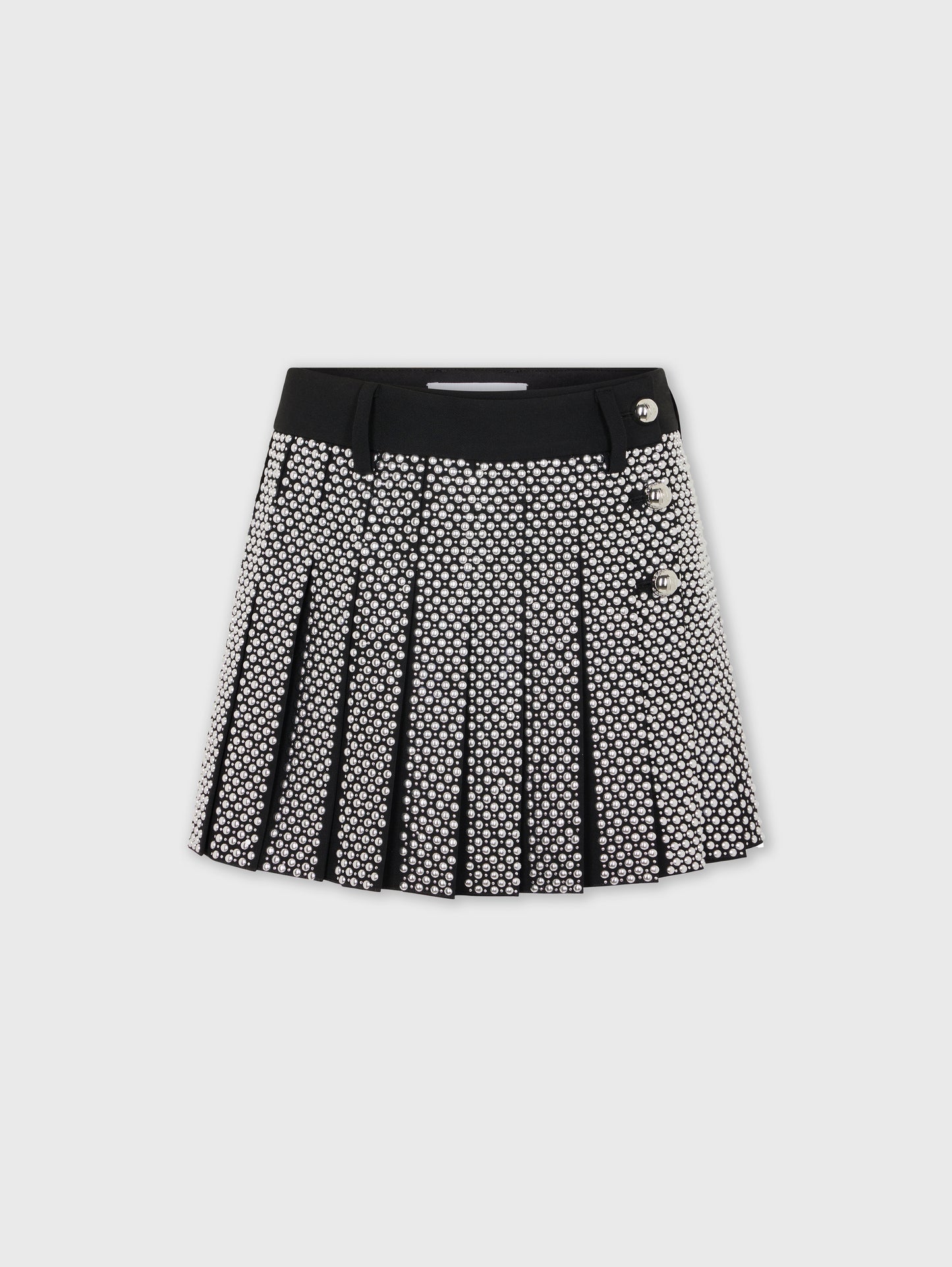EMBROIDERED MINI SKIRT IN WOOL GRAIN DE POUDRE position 1