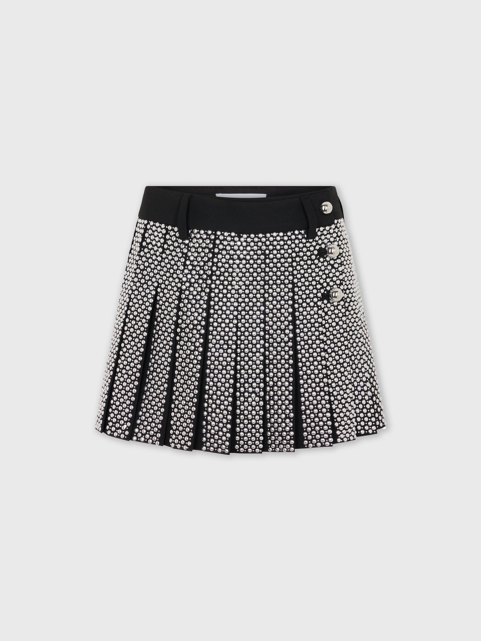 EMBROIDERED MINI SKIRT IN WOOL GRAIN DE POUDRE position 1 - Image 1