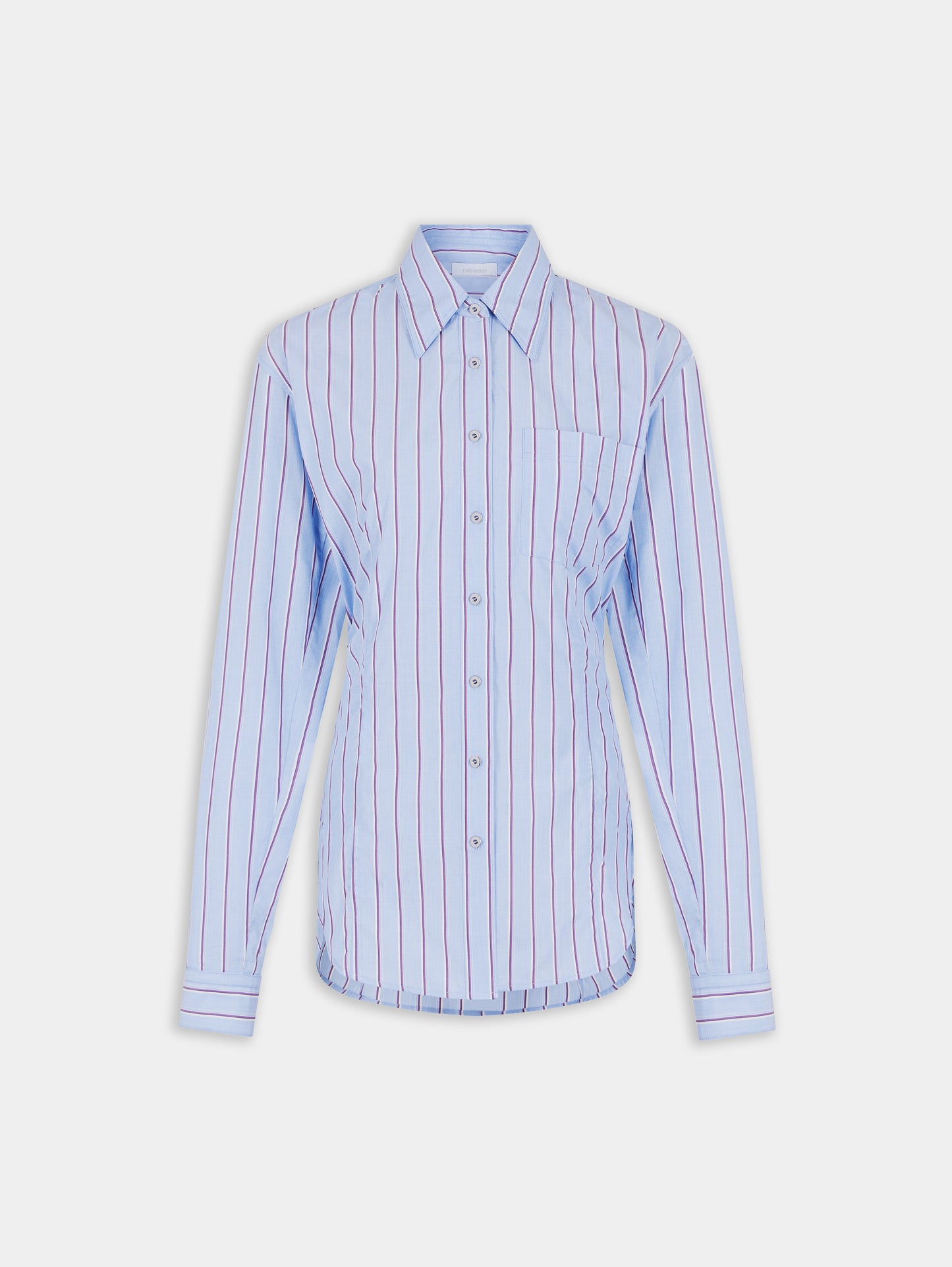 STRIPED WHITE AND BLUE SHIRT IN COTTON POPLIN position 1
