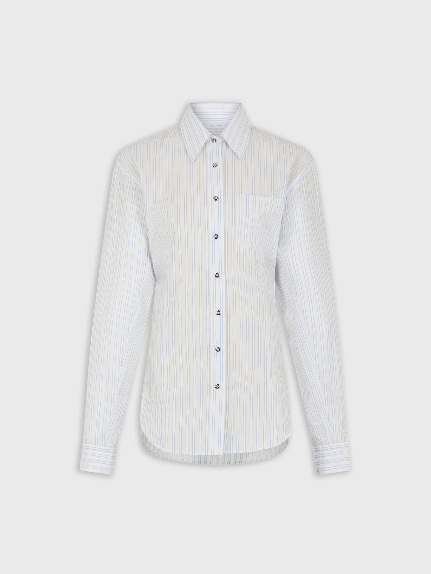 WHITE STRIPED SHIRT IN COTTON POPLIN position 1