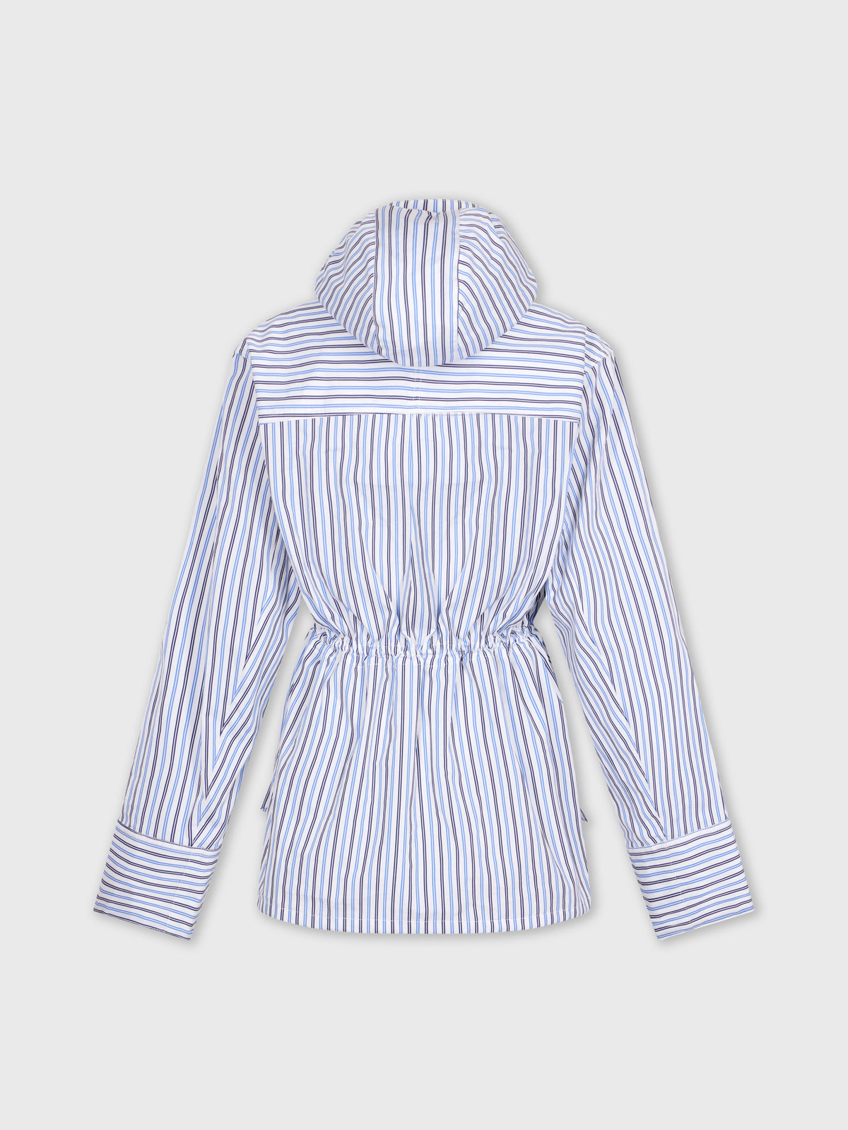 LIGHT BLUE HOODED PARKA IN COTTON POPLIN position 9