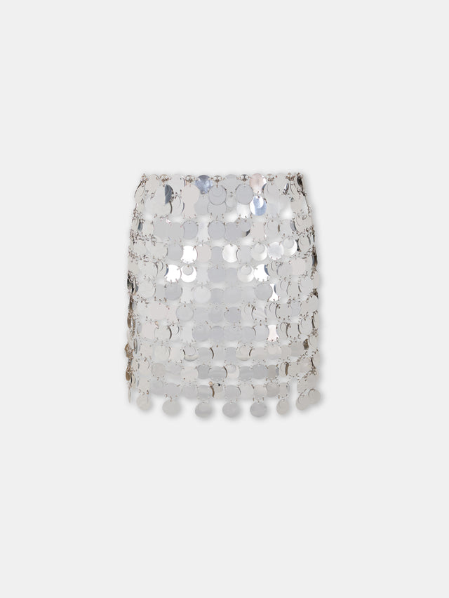 Mini-jupe à sequins argentée - Image 1