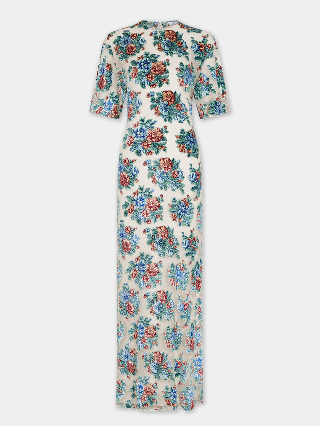 LONG DRESS IN FLORAL JACQUARD