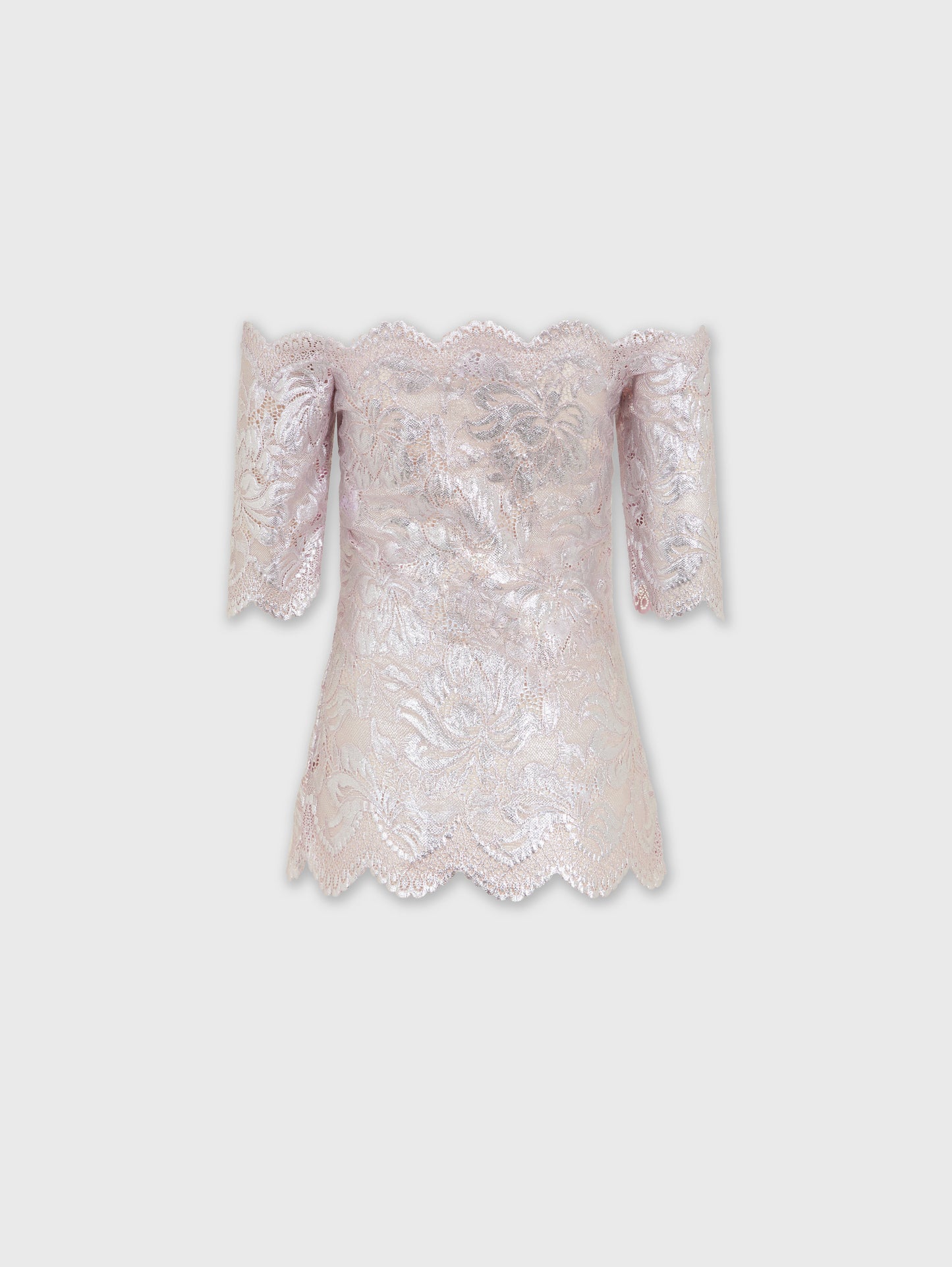 LIGHT PINK TOP IN LACE WITH SILVER INDUCTION position 7