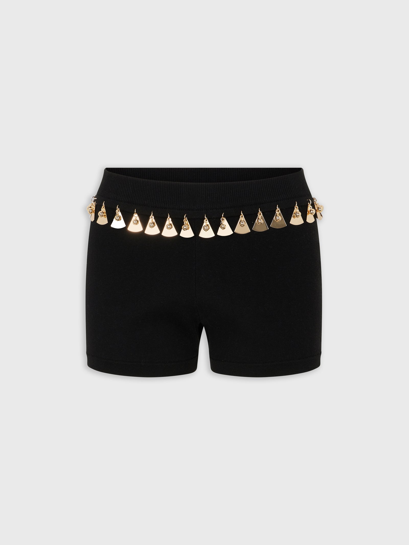 BLACK MINI SHORTS IN COTTON AND SILK KNIT position 1 - Image 1