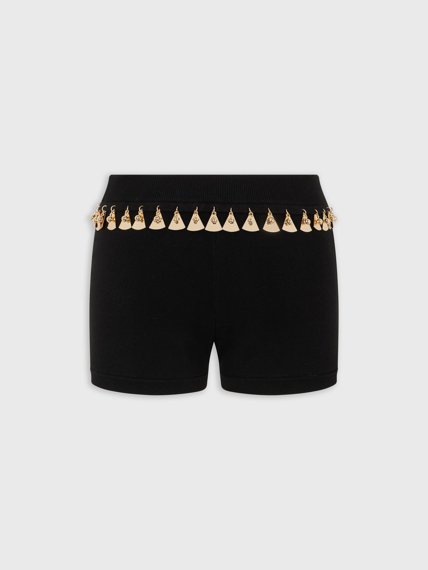 BLACK MINI SHORTS IN COTTON AND SILK KNIT position 6