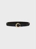 Ceinture Ring en cuir classique noir et or