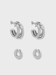 Duo of hoops and punk ear cuffs