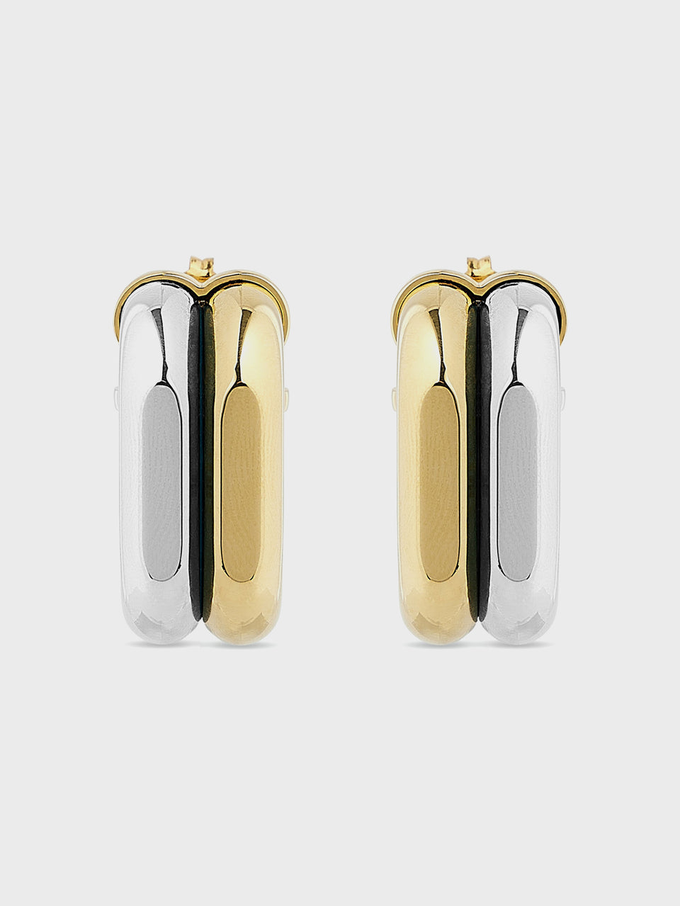 XL Link earrings silver position 3 - Image 3