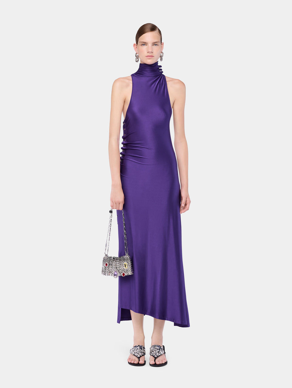 Midi draped jersey dress - Image 2