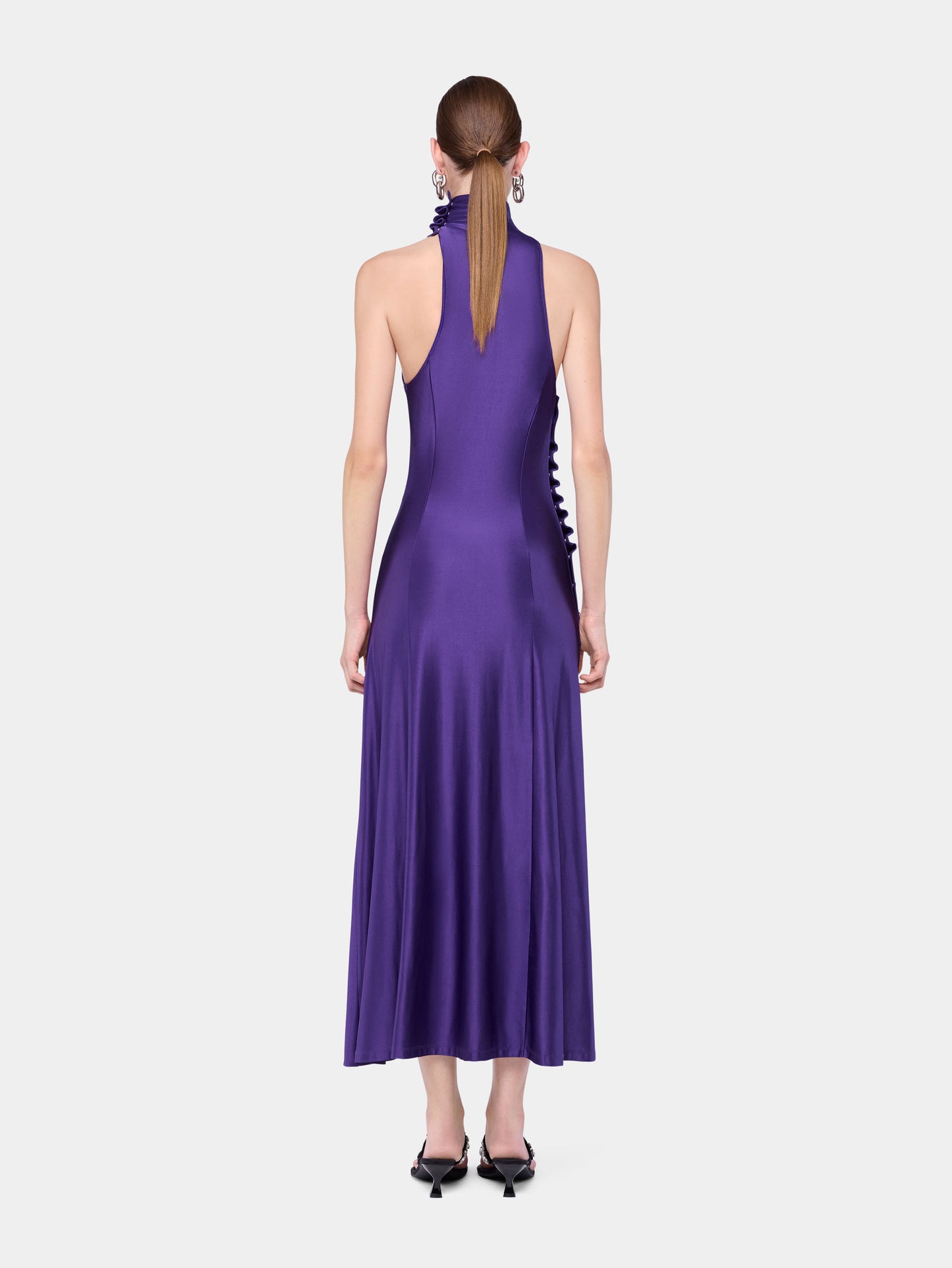 Midi draped jersey dress