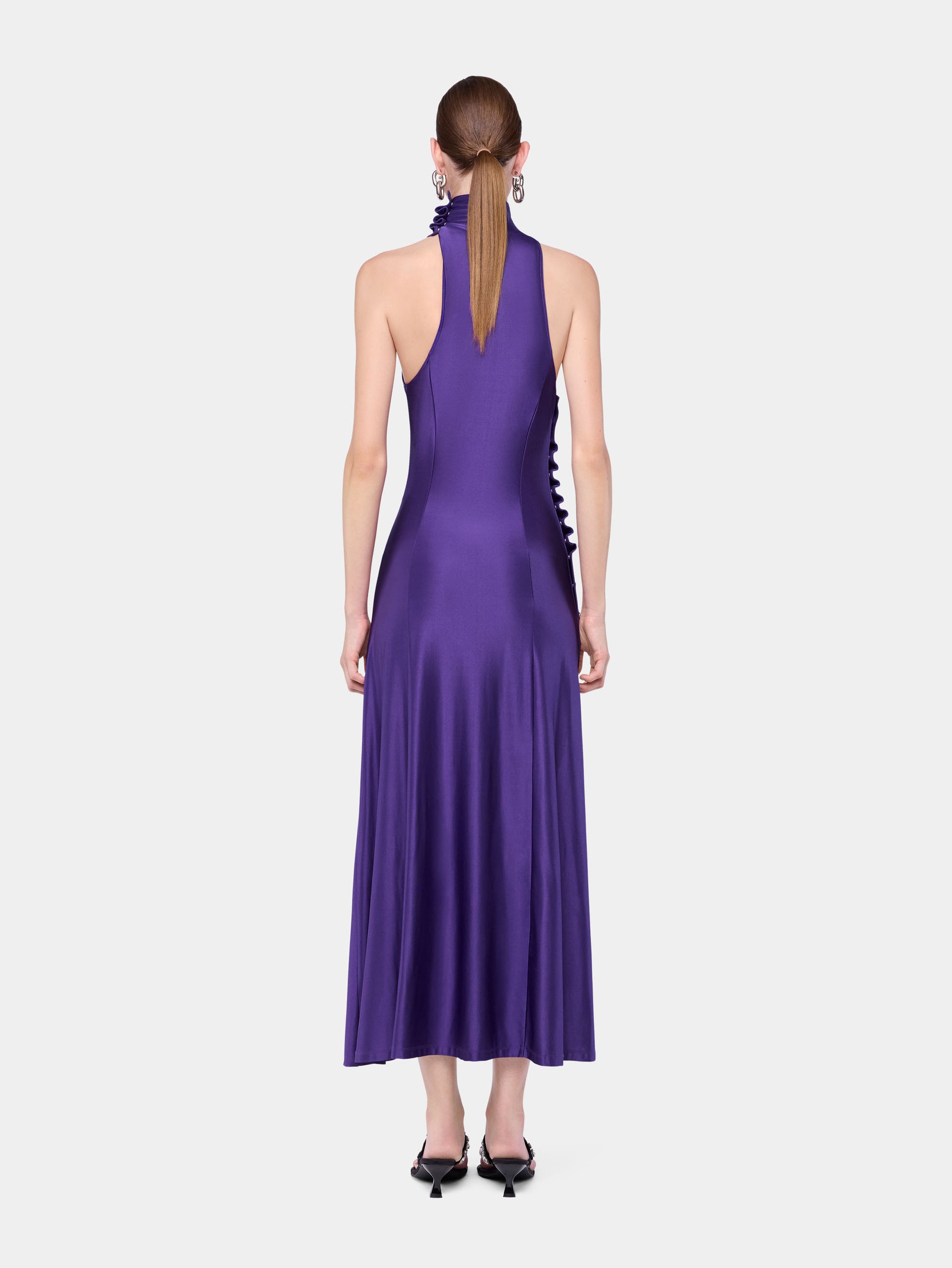 Midi draped jersey dress