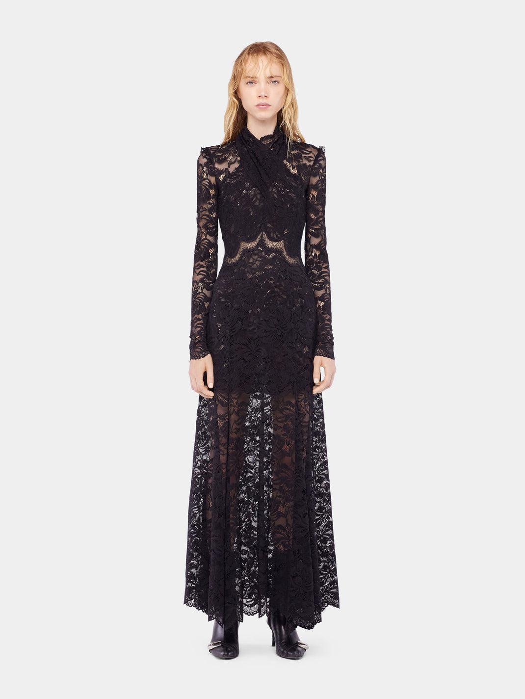 Long lace dress with cut-out details Rabanne Long lace dress with cut-out details Rabanne
