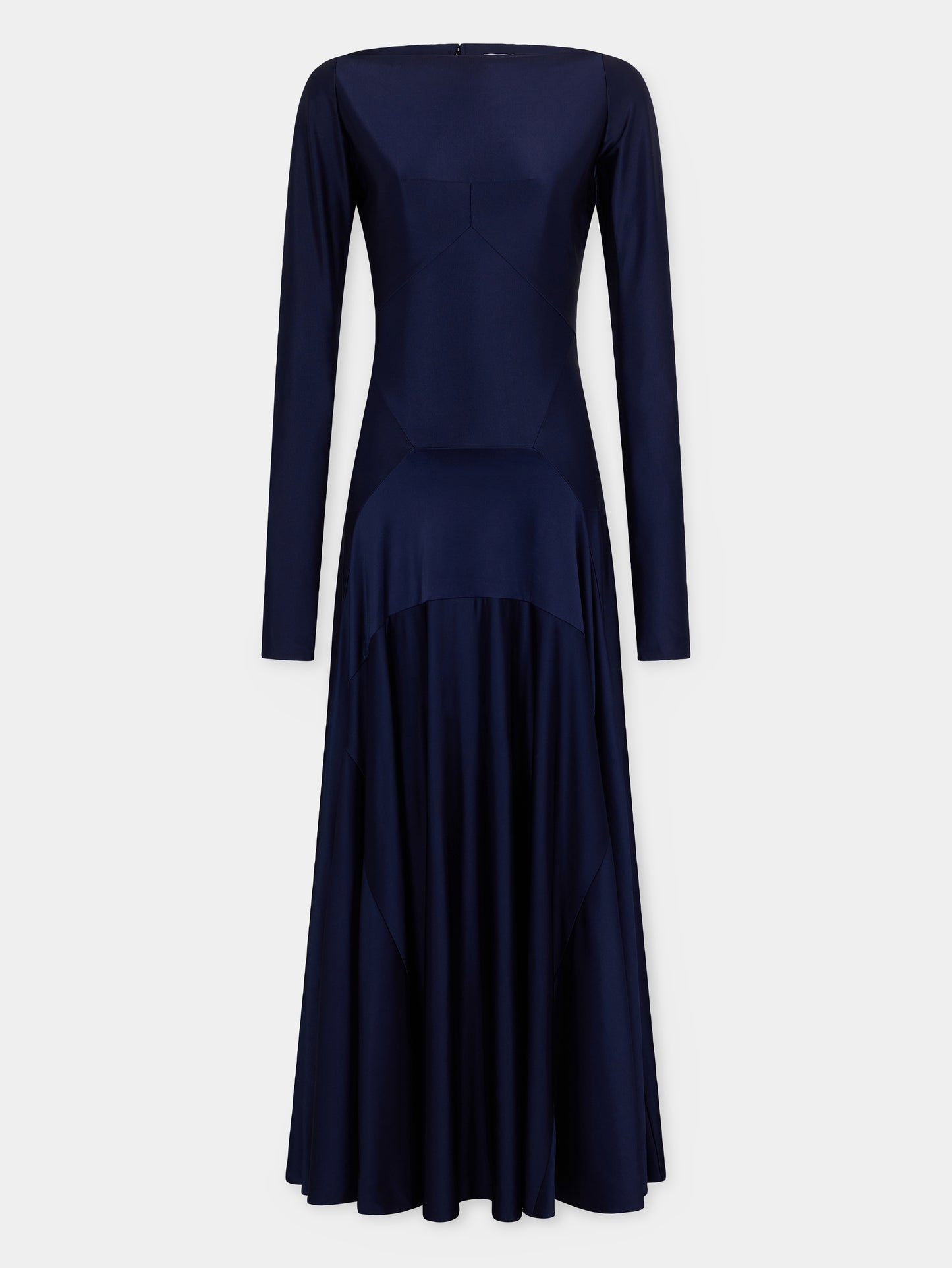 Long dress in jersey with godet details